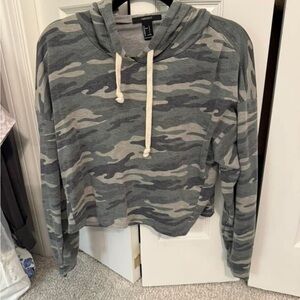 Camouflage Hoodie with Drawstrings